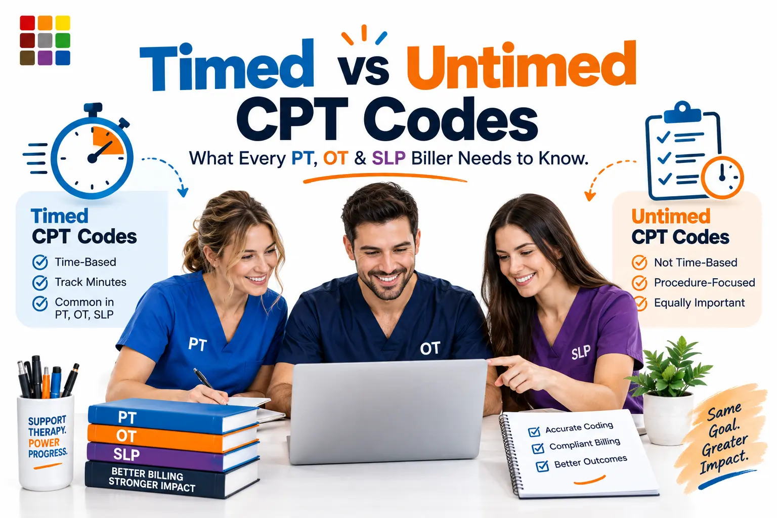 Timed vs untimed CPT codes guide for PT, OT and SLP billing in 2026