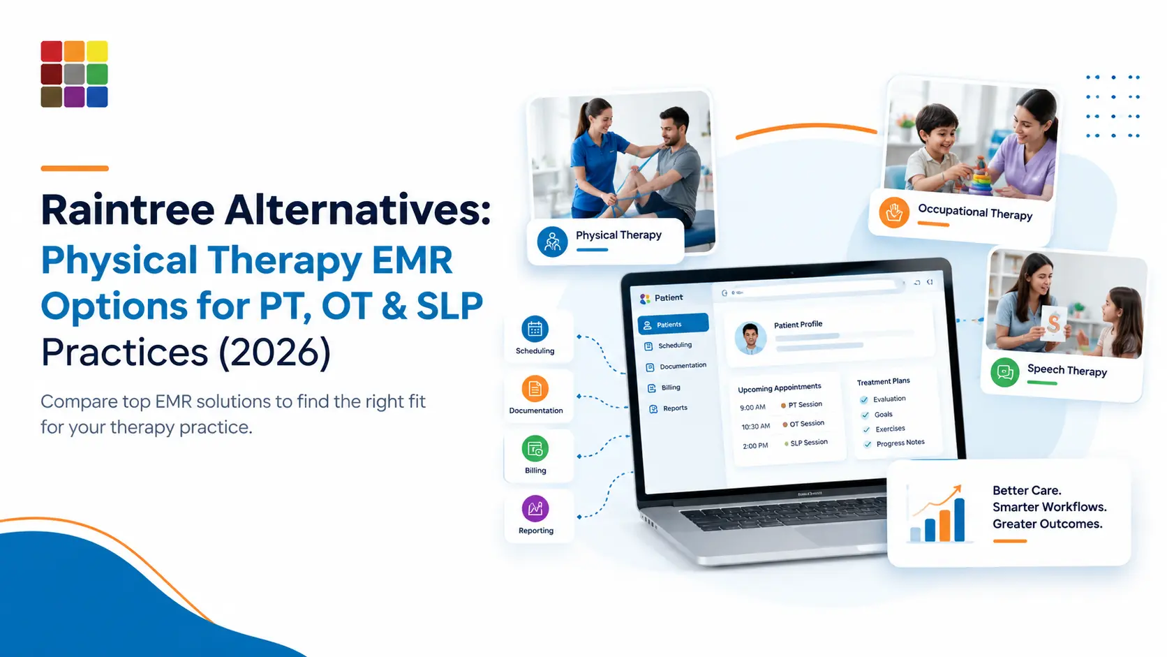 Comparison of Raintree alternatives for physical therapy, occupational therapy and speech therapy practices